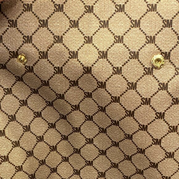 Steve Madden Multipurpose Cognac BBerlin Logo Monogram Tote, Bag in Bag. - Picture 7 of 14